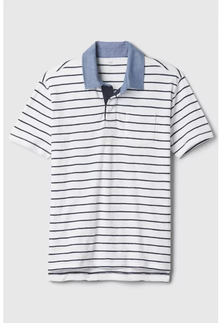 Тениска с яка и джоб