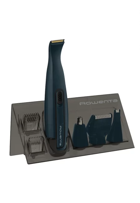 Тример  Nomad  - Титаниеви остриета - Водоустойчива - Аксесоар за бръснене - Основа за съхранение - Син