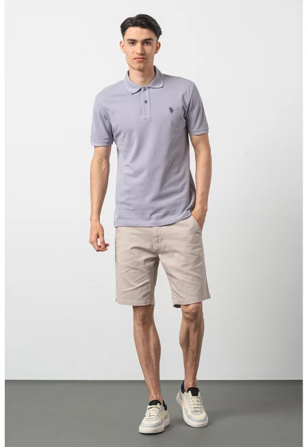 U.S. Polo Assn - Слим памучна тениска с яка