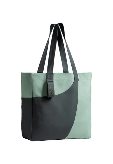 Унисекс шопинг чанта Meclo - Черен/Зелени аспержи
