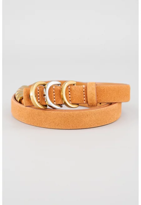 Велурен колан - Канелено кафяво