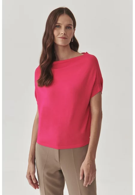 Блуза с шал-яка - Фуксия
