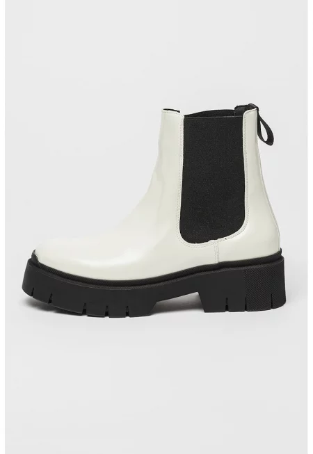 Боти Kris Chelsea от еко кожа - Черен/Бял