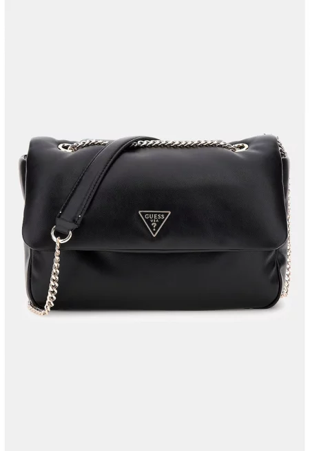 Чанта през рамо от еко кожа с презрамка с верижка