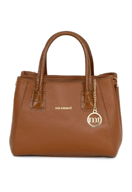 Чанта с аксесоар - Канелено кафяво