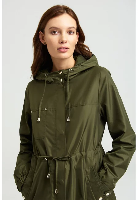 Дълъг шлифер с качулка