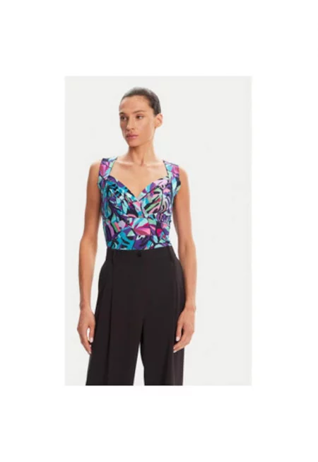 Дамска блуза  251-DCOLO - Полиестер/Еластан - Многоцветна