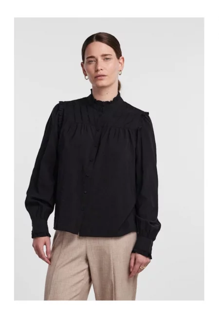 Дамска блуза - яс - Черна - Вискоза - Черен