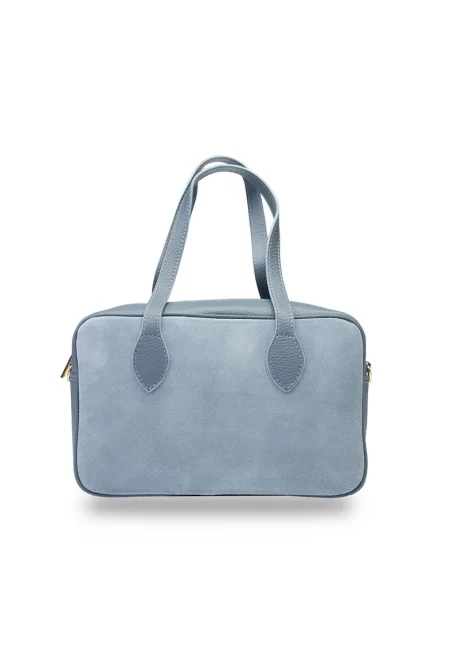 Дамска чанта от естествена кожа Emilia - Син