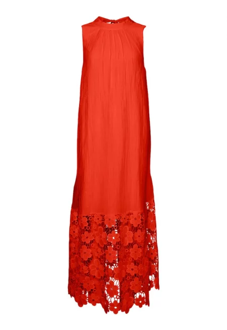 Дамска лятна рокля  26037703 - Лиосел/Полиамид - Червен