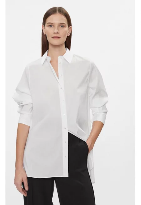 Дамска риза -  303682804 - Памук/Найлон - Бяла - Бял