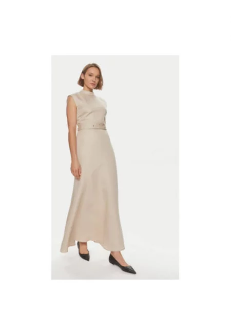 Дамска рокля  303891213 - Лен/Лиосел - Бежов