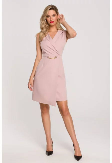 Дамска рокля - Тип блейзър - Полиестер/Памук