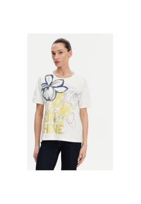 Дамска тениска  11105007 - Памук/Еластан - Бяла