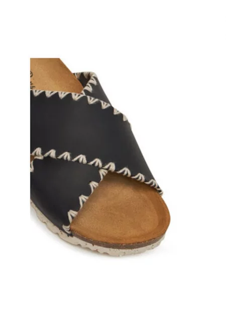 Дамски джапанки - GRIT-PE -  Естествена кожа - Черен