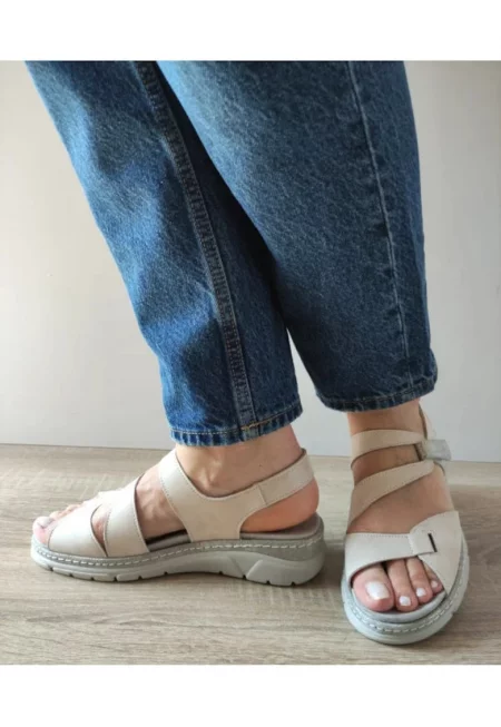 Дамски ежедневни сандали  12522Vt Mostar 52-N Cream - Крем -