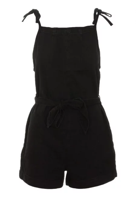 Дамски летен гащеризон -  Полиестер - Черен -