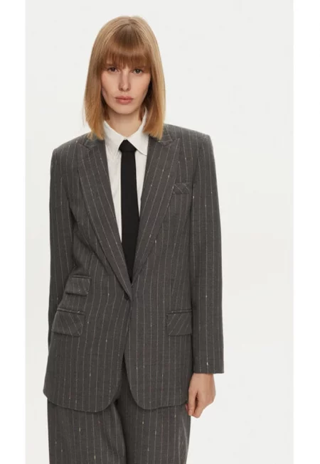 Дамско яке -  304362224 - Полиестер/Вълна - Сиво - Сив