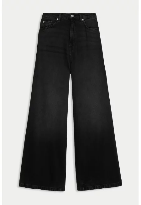 Дънки с широк крачол - Черен