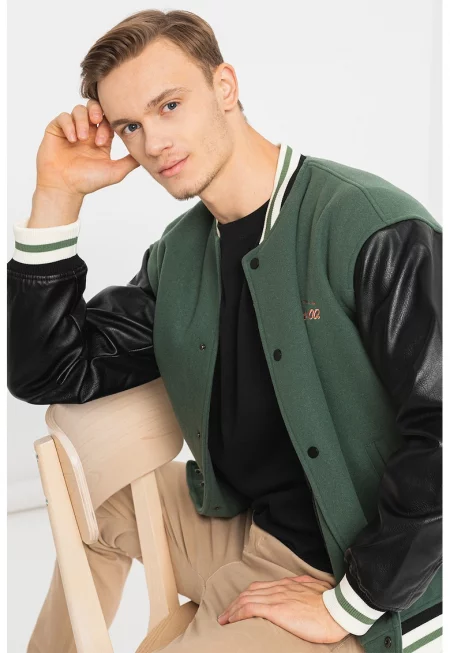 Десенирано яке Barry Varisty - Зелен/Черен