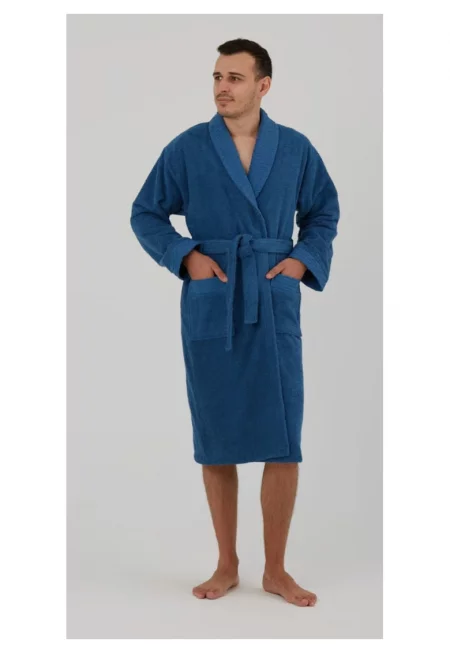 Едноцветен хавлиен халат за баня - изработен от памук