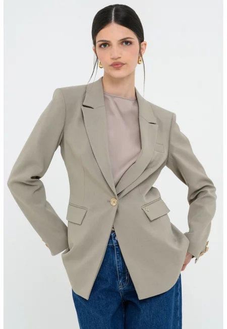 Едноцветно сако - Сиво-кафяв