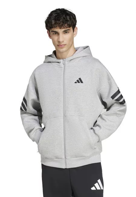 Худи Future Icons с паднали ръкави и цип - Черен/Светло сив