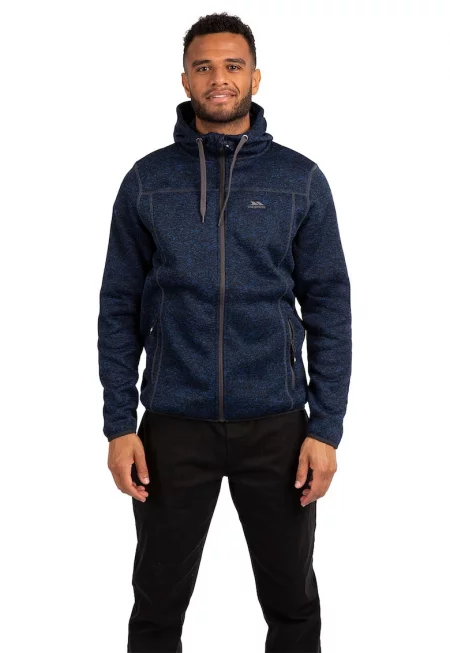 Худи Odeno с цип и поларена подплата - Тъмносин