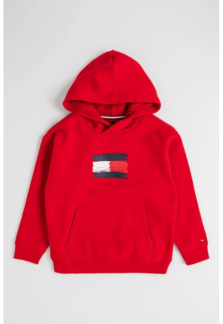 Худи с джоб кенгуру - Червен