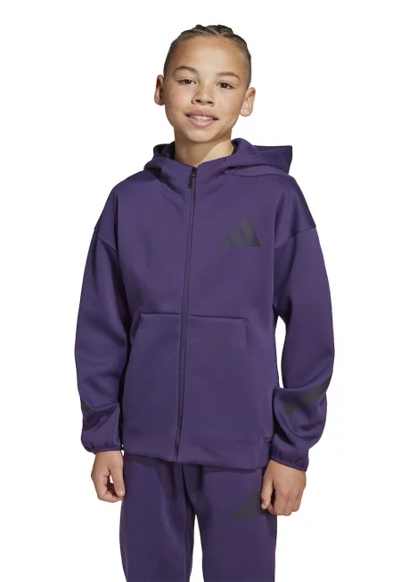 Худи Z.N.E. с цип - Тъмновиолетов