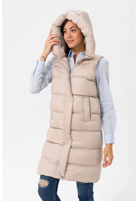 Капитониран елек Adreanna с качулка