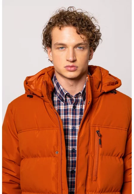 Капитонирано зимно яке Neozen с качулка - Мандарина