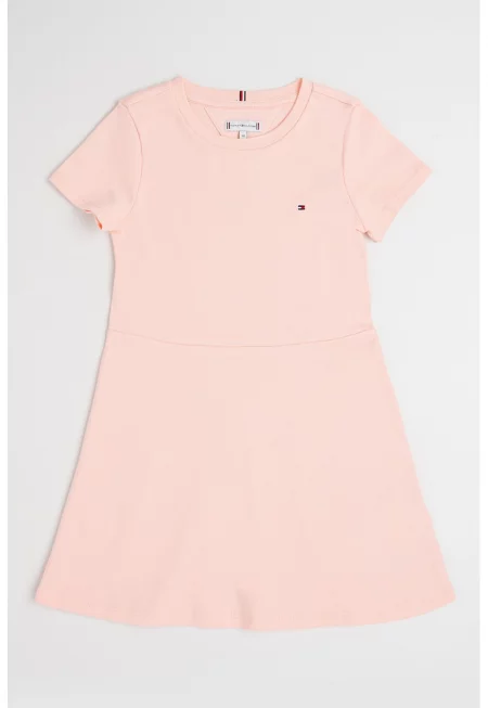 Къса памучна рокля - Светлорозов