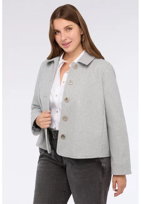 Късо едноцветно палто