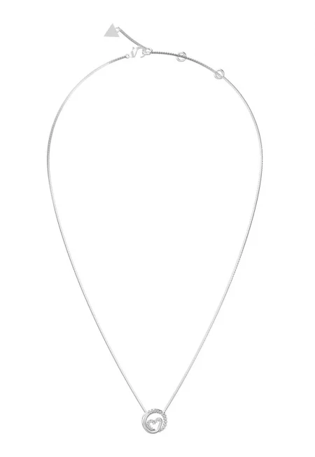 Колие от неръждаема стомана със седеф и кристали - Сребрист