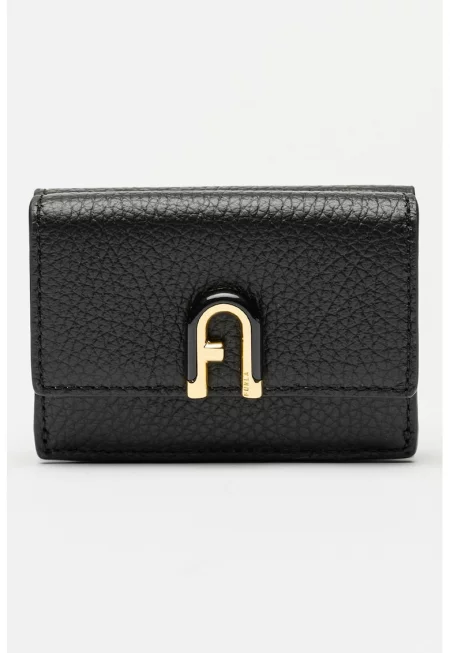 Кожен портфейл с лого - Черен