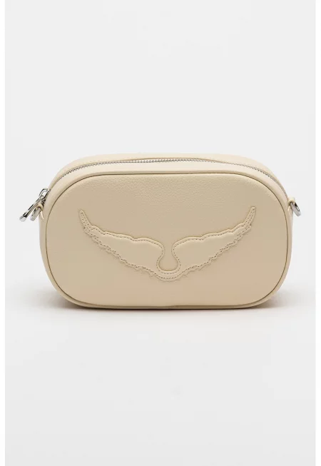 Кожена чанта през рамо Rock With You - Бежов