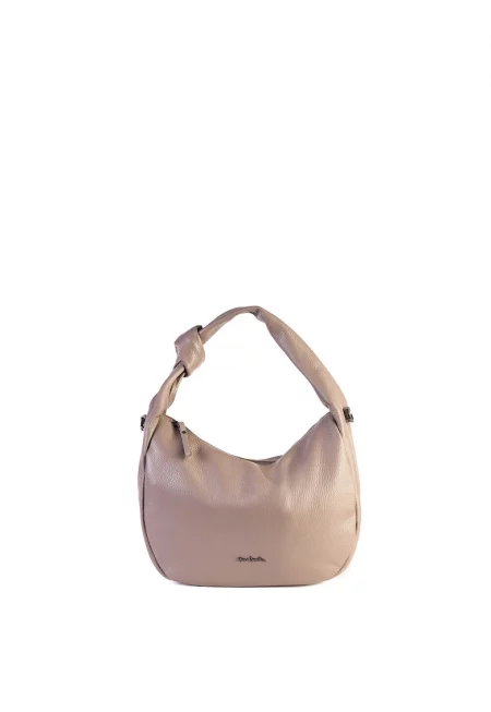 Кожена чанта за рамо Sélene - Сиво-кафяв