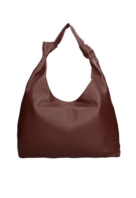 Кожена хобо чанта Iduna Lux - Тъмнокафяв