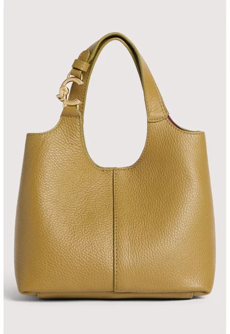 Кожена шопинг чанта Easy - Маслинено зелено