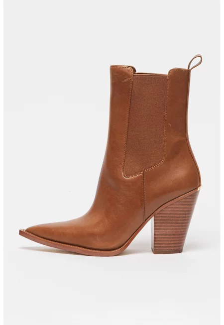 Кожени боти Leni - Карамел