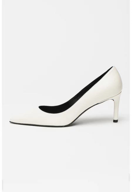 Кожени обувки стилето Gracey - Бял