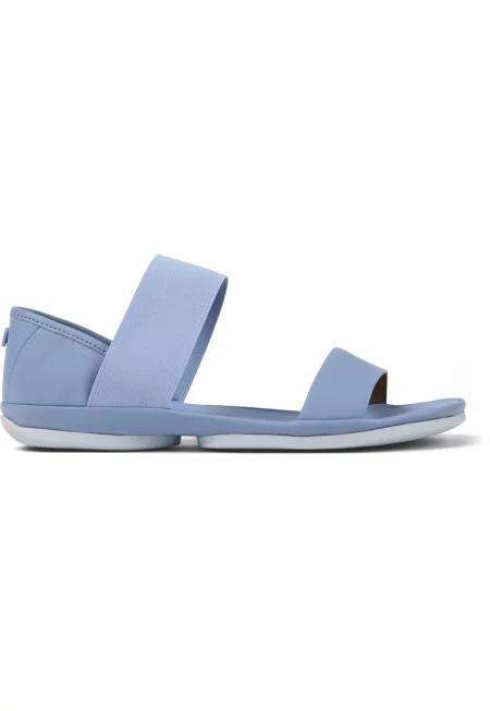 Кожени сандали Right Nina 23423 с еластична каишка - Пастелносин