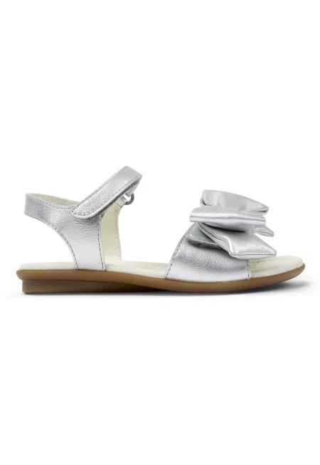 Кожени сандали Right с панделка - Сребрист