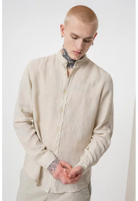 Ленена риза Race - Бежов
