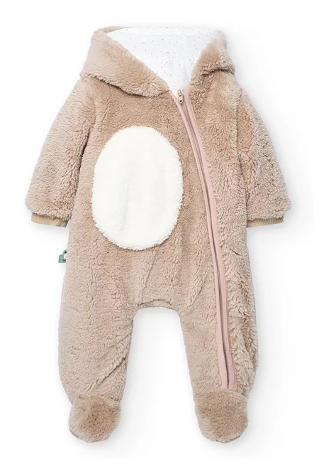 Мъхест гащеризон тип ратанки с качулка