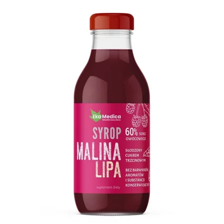 Малина + Липа – Успокоява гърлото и подкрепя имунитета, сироп 300 ml