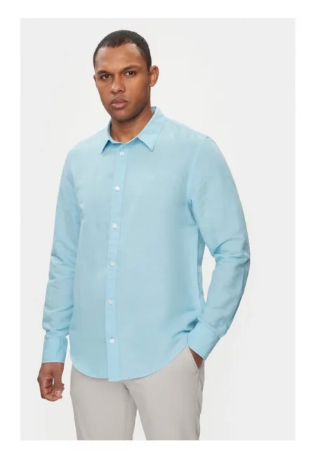 Мъжка риза -  595647 - Син - Лен