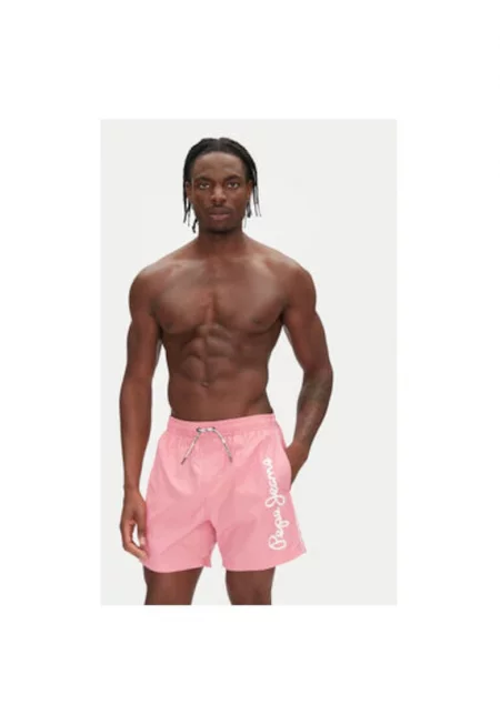 Мъжки бански шорти  PMB10419 - Полиестер - Розов - Розово