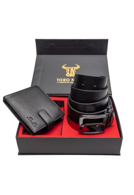 Мъжки портфейл и колан от естествена кожа Vox-Night